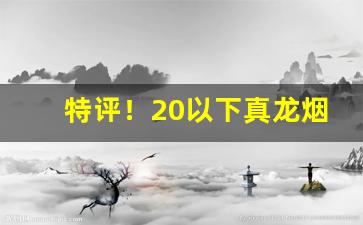 特评！20以下真龙烟哪个好抽“重整旗鼓”