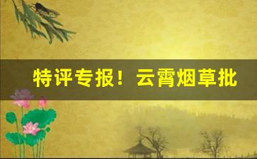 特评专报！云霄烟草批发厂家直销香烟货源“喜笑颜开”