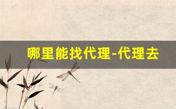 哪里能找代理-代理去哪找渠道