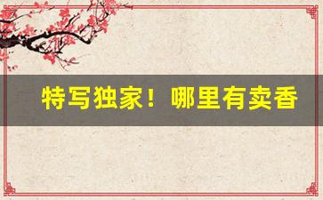 特写独家！哪里有卖香烟的网站“分工合作”