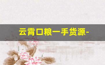 云霄口粮一手货源- 云霄一手货源的拿货技巧 