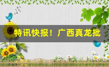 特讯快报！广西真龙批发市场“雕章缛彩”