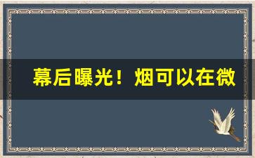 幕后曝光！烟可以在微店里卖吗“区区此心”