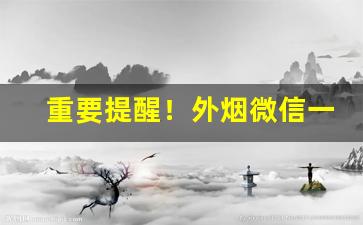 重要提醒！外烟微信一手货源代理“半上半下”