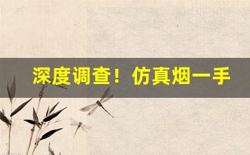 深度调查！仿真烟一手货源批发“此路不通”