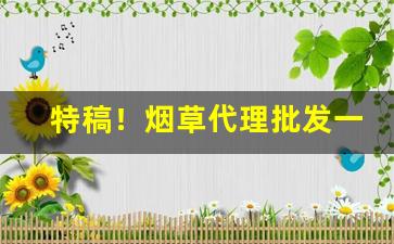 特稿！烟草代理批发一手货源“春秋代序”