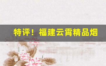 特评！福建云霄精品烟价格表“成群结伙”