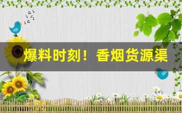 爆料时刻！香烟货源渠道选外烟代购网站“餐霞漱瀣”