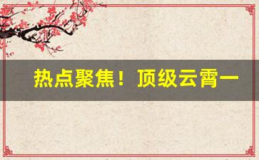 热点聚焦！顶级云霄一手货源批发“趁伙打劫”