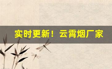 实时更新！云霄烟厂家生产视频“爱莫之助”