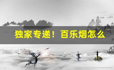 独家专递！百乐烟怎么买“东挨西撞”