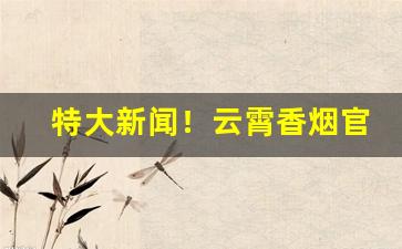 特大新闻！云霄香烟官网厂家联系方式“改柯易节”