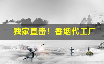 独家直击！香烟代工厂一手货源“当耳旁风”