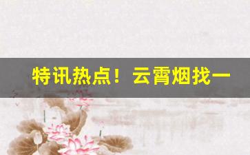 特讯热点！云霄烟找一手货源技巧？领取云霄香烟批发价格表“车笠之盟”