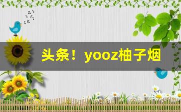 头条！yooz柚子烟弹微商“单孑独立”