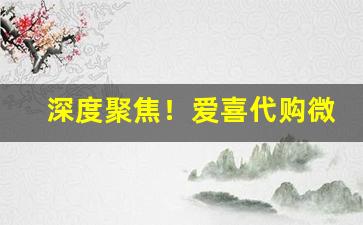 深度聚焦！爱喜代购微商“如鱼得水”