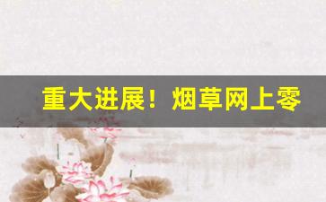 重大进展！烟草网上零售超市“断碑残碣”