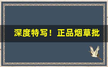 深度特写！正品烟草批发“存十一于千百”
