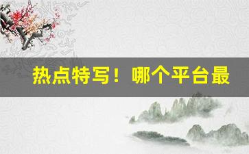 热点特写！哪个平台最适合卖烟了解一下这个富有潜力的电商平台！“峨冠博带”