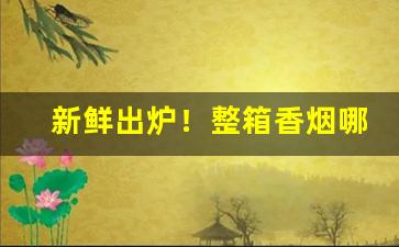 新鲜出炉！整箱香烟哪里可以批发“麤衣恶食”