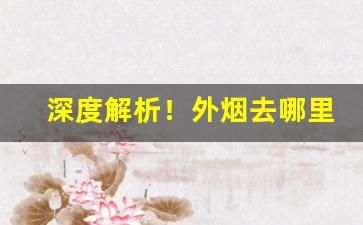 深度解析！外烟去哪里买“博观慎取”