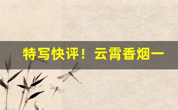 特写快评！云霄香烟一手“变色之言”