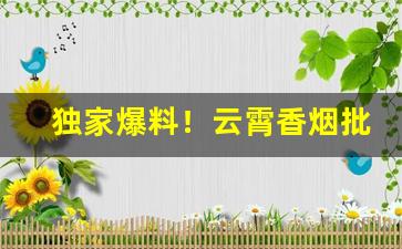独家爆料！云霄香烟批发香烟厂家承诺正品保证“出世离群”
