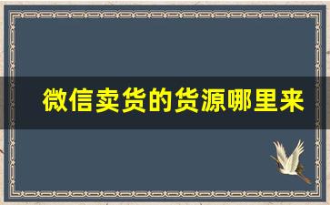 微信卖货的货源哪里来-微信卖货从哪里进货
