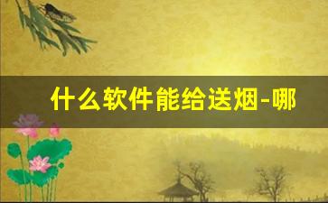 什么软件能给送烟-哪个软件有烟送到家