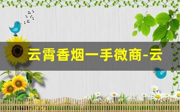 云霄香烟一手微商-云霄香烟的套路