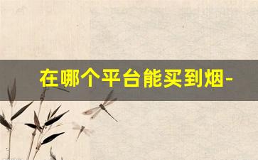 在哪个平台能买到烟-哪个平台上可以批发烟
