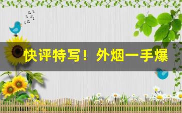 快评特写！外烟一手爆珠烟免税香烟批发“擘窠书”