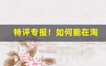 特评专报！如何能在淘宝上买到烟“高翔远引”
