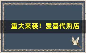 重大来袭！爱喜代购店“绸缪帐扆”