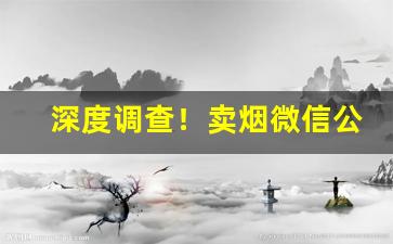 深度调查！卖烟微信公众号“不苟言笑”
