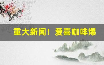 重大新闻！爱喜咖啡爆珠国内有卖吗“冰雪襟怀”