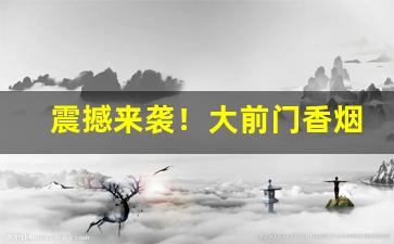 震撼来袭！大前门香烟在哪里有卖“晨炊星饭”