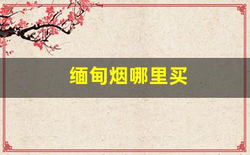 缅甸烟哪里买