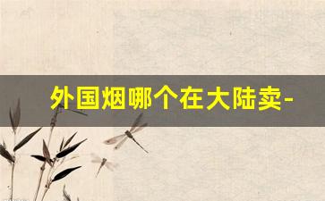 外国烟哪个在大陆卖-外国烟在中国在哪购买