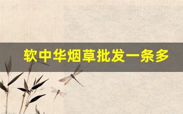 软中华烟草批发一条多少钱-软中华烟草公司给的价格